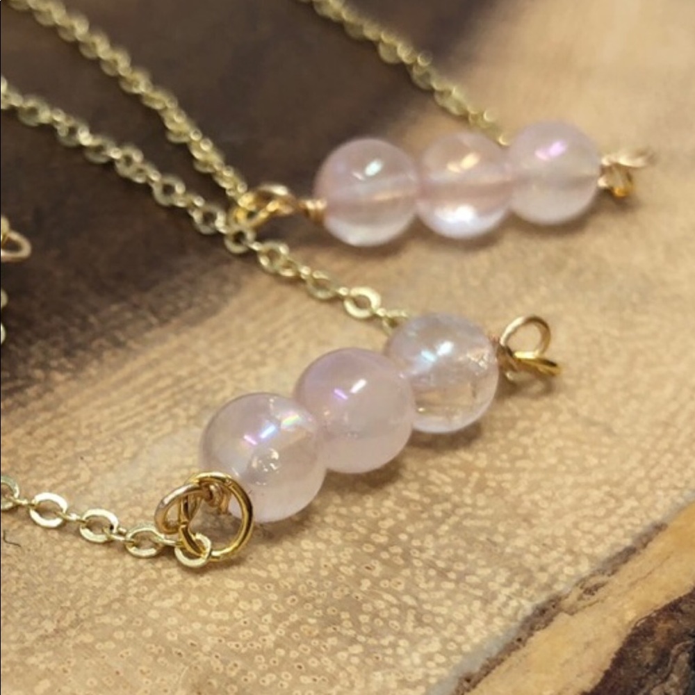  Aura Quartz 14K Gold Necklace - Picture 2 of 5